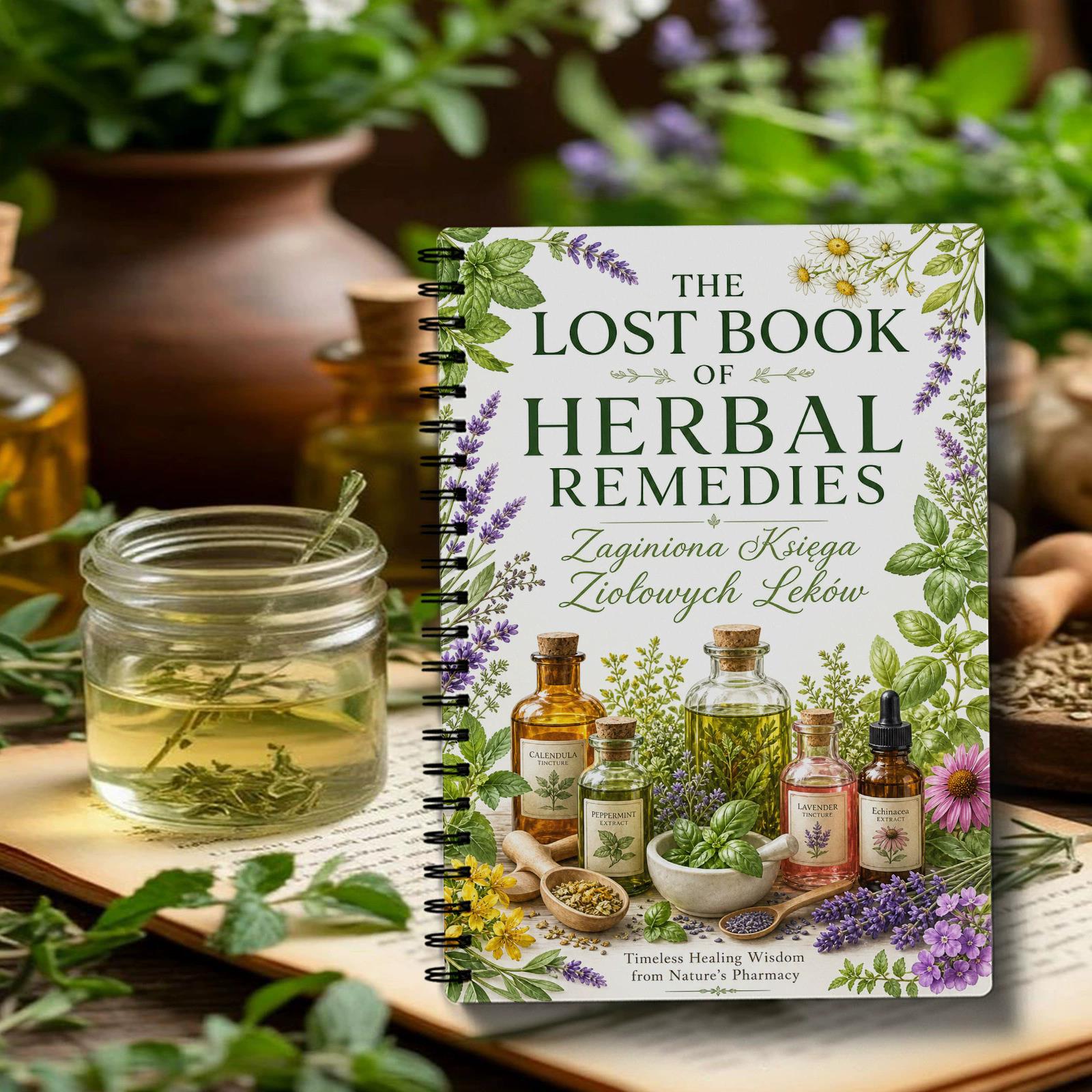 Herbal And Wellness - Notatnik Spiralny z Motywem Ziół, Wersja